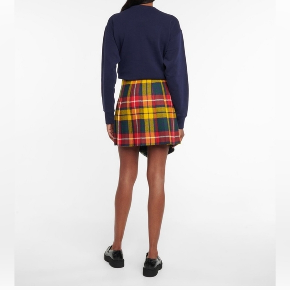 Polo Ralph Lauren Women's 16 wool Plaid Pleated Kilt Leather Buckle Skirt New - Picture 2 of 7